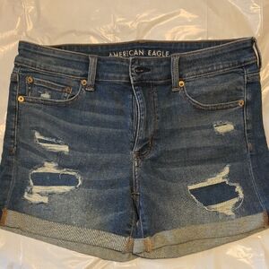 American Eagle Outfitters Distressed Blue Jean Shorts